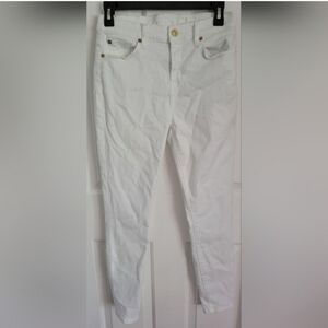 7 For All Mankind White Gwenevere Skinny Jeans Size 28